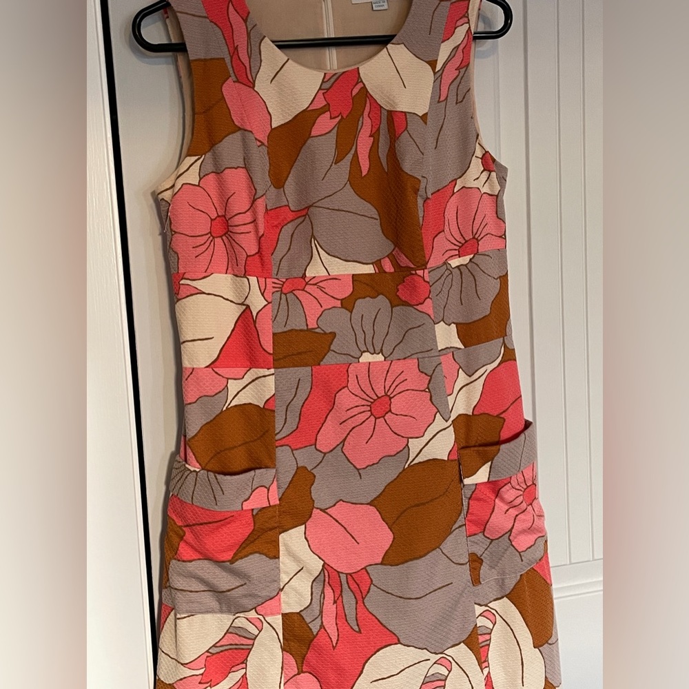 Boden Bloom Through Bloom Retro Dress with pockets 8 Long